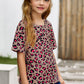Girls Leopard Dropped Shoulder Tee