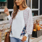Floral Lantern Sleeve Round Neck Top