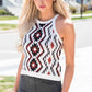 Printed Sleeveless Knit Top
