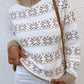 Snowflake Contrast Trim Long Sleeve Sweater