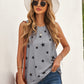Star Print Tank with Slits
