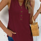 Buttoned V-Neck Tank