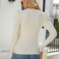 Puff Sleeve Rib-Knit Sweater