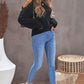 Lace Trim Cold-Shoulder Sweater