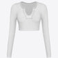 Contrast Trim Ribbed Cropped Top