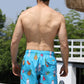 Full Size Printed Drawstring Waist Swim Trunks