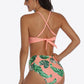 Tropical Print Ruffled Two-Piece Swimsuit