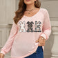 Plus Size Rabbit Graphic Long Raglan Sleeve Easter Tee