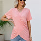 V-Neck Crisscross Short Sleeve Tee