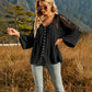 Spliced Lace Buttoned Blouse