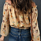 Floral Off-Shoulder Ruffle Hem Top