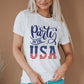 PARTY IN THE USA Round Neck Cuffed Tee