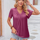Ruched V-Neck Short Sleeve Tee
