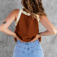 Contrast Rib-Knit Tank Top