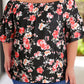 Plus Size Floral Off-Shoulder Flare Sleeve Blouse