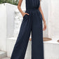 Elastic Waist Overalls with Pockets