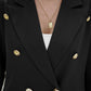 Double-Breasted Lapel Collar Long Sleeve Blazer