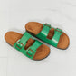 MMShoes Feeling Alive Double Banded Slide Sandals in Mid Green