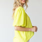 First Love Full Size Short Balloon Sleeve Blouse