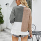 Color Block Dropped Shoulder Ribbed Trim Sweater