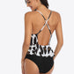 Printed Ruffled Halter Neck One-Piece Swimsuit
