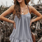 Ruffle Hem Adjustable Spaghetti Strap Cami
