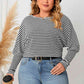 Plus Size Striped Long Sleeve Top