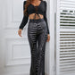 Sequin High Waist Flared Pants