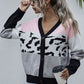 Color Block Drop Shoulder Button Down Cardigan