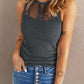 Mesh Yoke Sleeveless Top