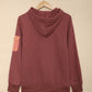 Half Zip Patch Pocket Drawstring Hoodie