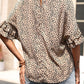 Leopard Print Flounce Sleeve Top