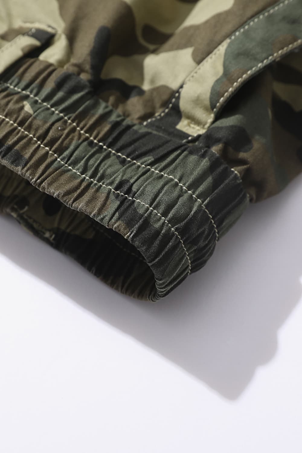 Camouflage Drawstring Waist Cargo Shorts