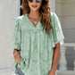 Applique Frill Trim Flutter Sleeve Blouse