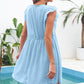 Swiss Dot Ruffled Deep V Mini Dress