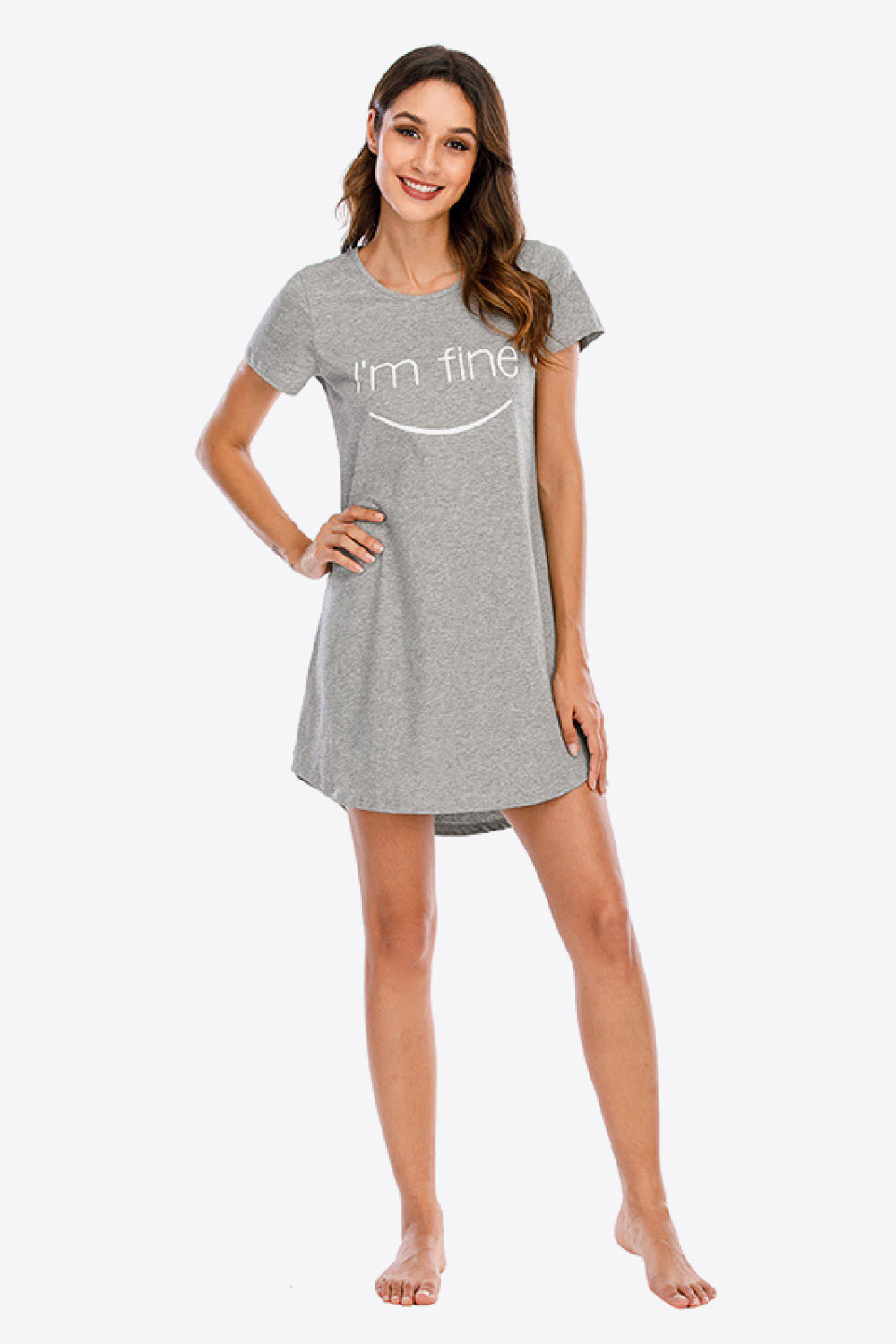 Animal Graphic Round Neck T-Shirt Dress
