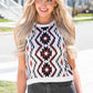 Printed Sleeveless Knit Top