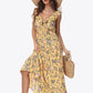 Floral Ruffle Shoulder Tied Maxi Dress