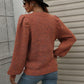 Heathered Long Lantern Sleeve Rib-Knit Sweater