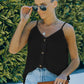 Buttoned V-Neck Cami