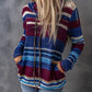 Striped Cowl Neck Tunic Sweatshirt