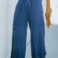 Paperbag Waist Tie Front Wide Leg Pants