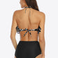 Two-Tone Ruffled Halter Neck Two-Piece Swimsuit