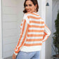 Striped Openwork Round Neck Sweater