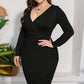 Plus Size Tulip Hem Long Sleeve Dress