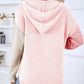 Contrast Side Slit Hooded Sweater