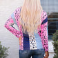 Leopard Color Block Round Neck Top