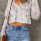 Floral Button Down Cropped Cardigan