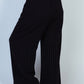 White Birch Finding Myself Full Size Striped Knit Pants in Black
