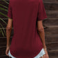 Glitter V-Neck Short Sleeve Tee Shirt